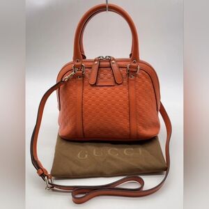Gucci Microguccissima Mini Dome Satchel Handbag – Vibrant Orange